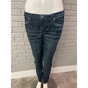 Decko Woman’s Low Rise Beaded/ Rhinestone Blue Jean Size 14